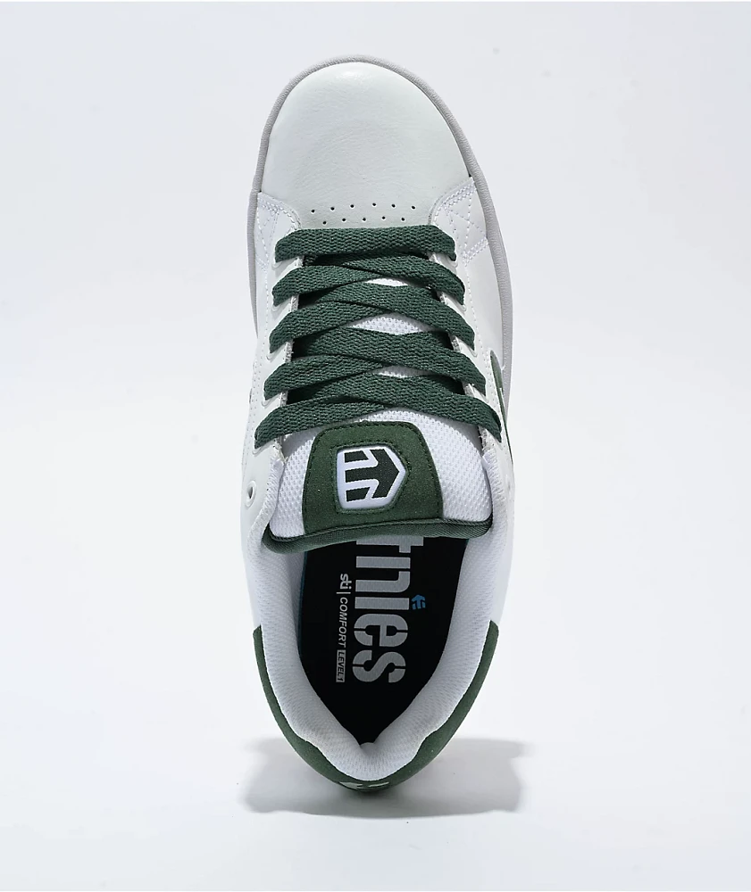 etnies Callicut White & Green Skate Shoes