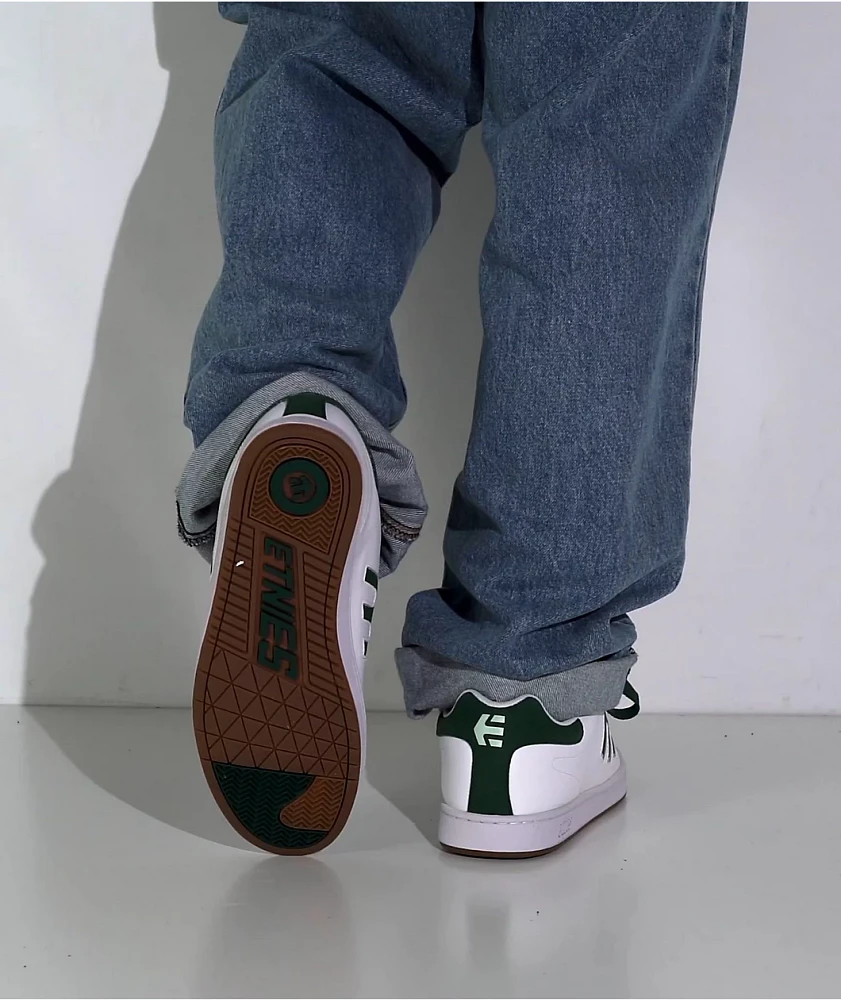 etnies Callicut White & Green Skate Shoes
