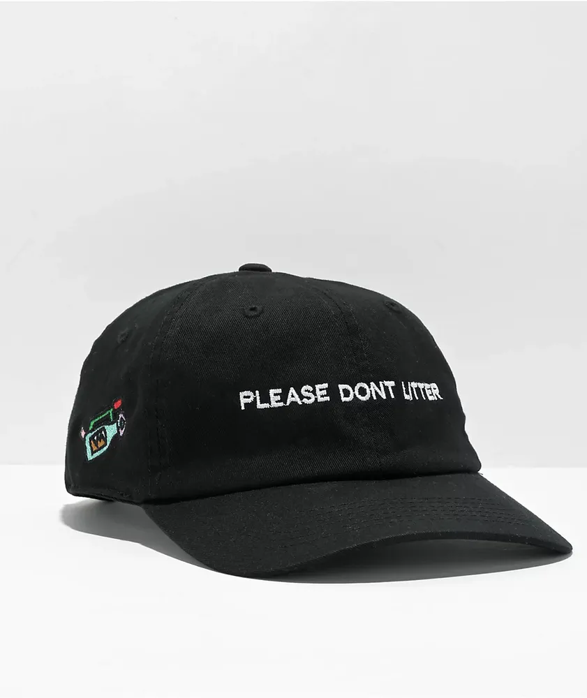 iDabble VM Please Don't Litter Black Strapback Hat