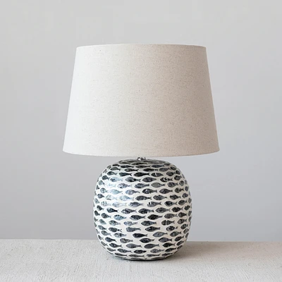 CAPIZ & BAMBOO TABLE LAMP
