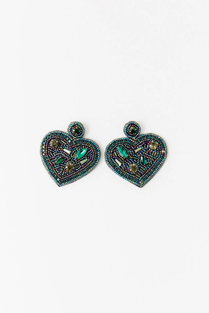 Pendientes corazón piedras