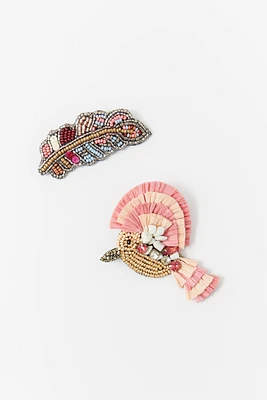 Set broches pajaro