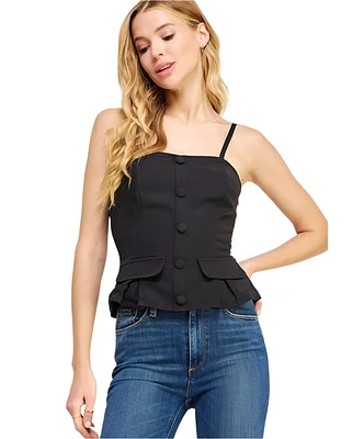 Ren Front Button Detail Tailored Corset Top