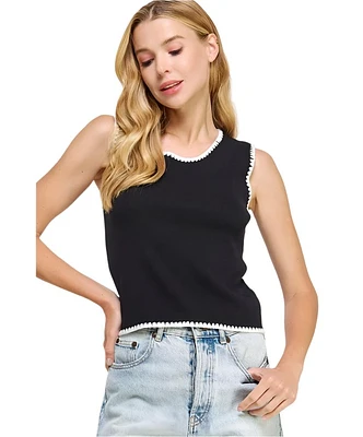 Ella Embroidered Knit Tank Top