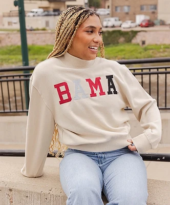 Bama Texas Embroidered Mock Neck Crew