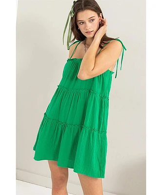 Emmy Gauze Tiered Babydoll Dress