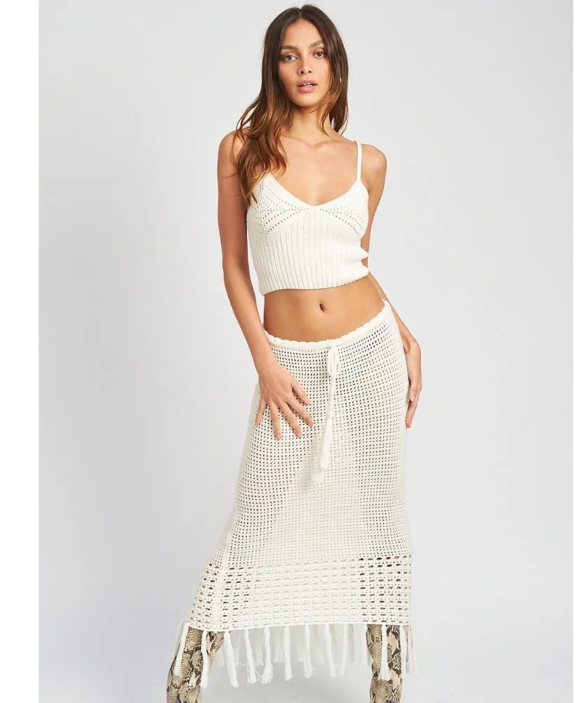 Getting Away Crochet Midi Skirt