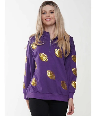 Fran Football Sequin Hoodie