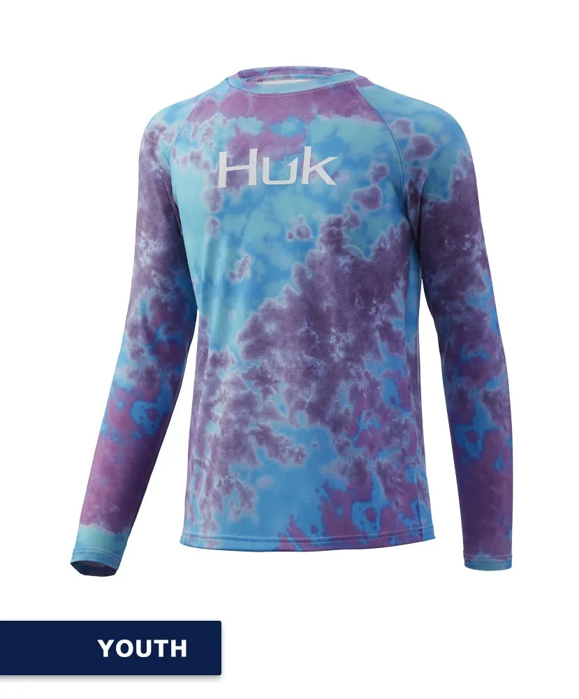 HUK Youth Pursuit Fin Flats Long Sleeve Shirt