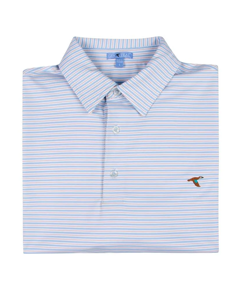 GenTeal - Milieu Stripe Performance Polo