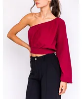 Falling For You One Shoulder Crop Top