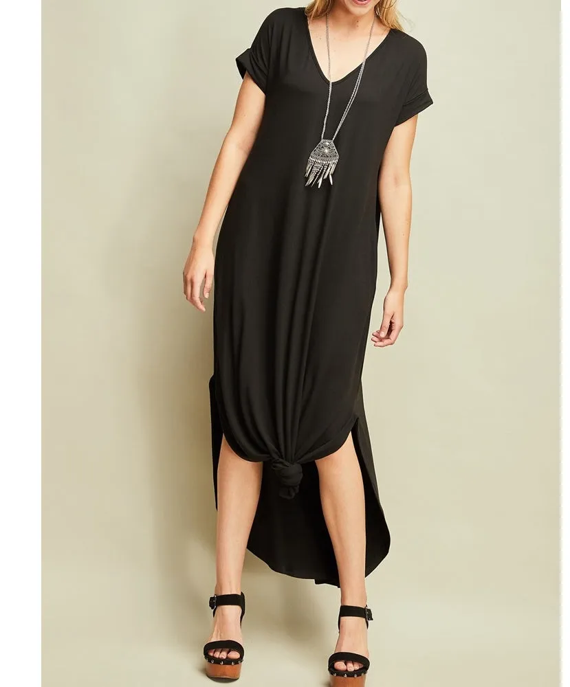 V-Neck Maxi Dress w/ Pockets