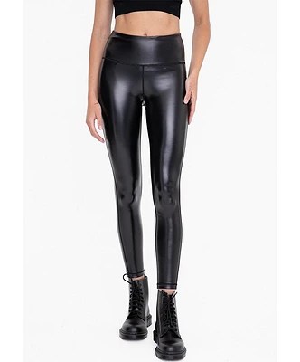 Glossy High-Waisted Leggings