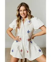 American Star Sequin Patch Dress