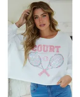 Court Side Cropped Sweatshirt