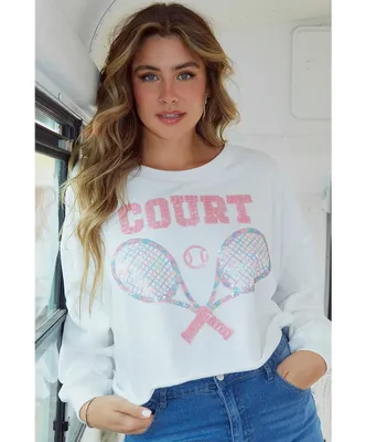 Court Side Cropped Sweatshirt