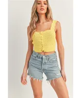 Be My Sunshine Crochet Knit Crop Top