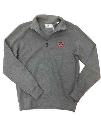 Southern Tide - Flat Back Rib 1/4 Zip Heathered Auburn