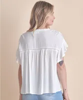 Vitamin Sea Linen Ruffled Blouse