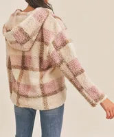 Rock Out Pink Plaid Sherpa Jacket