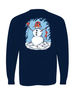 Old row- Party Snowman Long Sleeve Pocket Tee