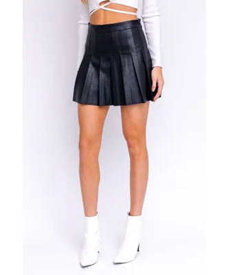 Pretty Pleats Leather Skirt