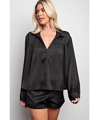 Olivia Shirred Blouse