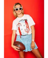 Queen of Sparkles - Powder Blue & Red Fringe Boot Tee