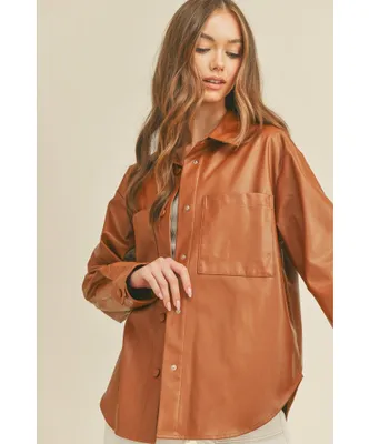 Frock Faux Leather Shacket