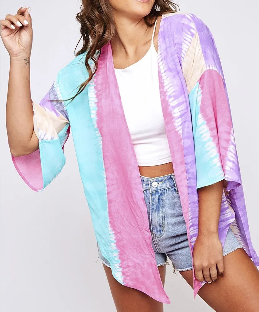 Follow Your Rainbow Tie Dye Kimono