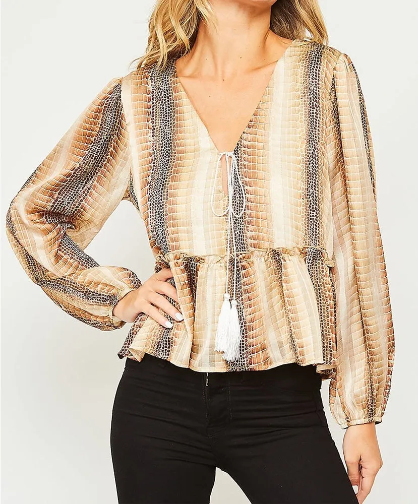 Sneak Away Snake Print Top