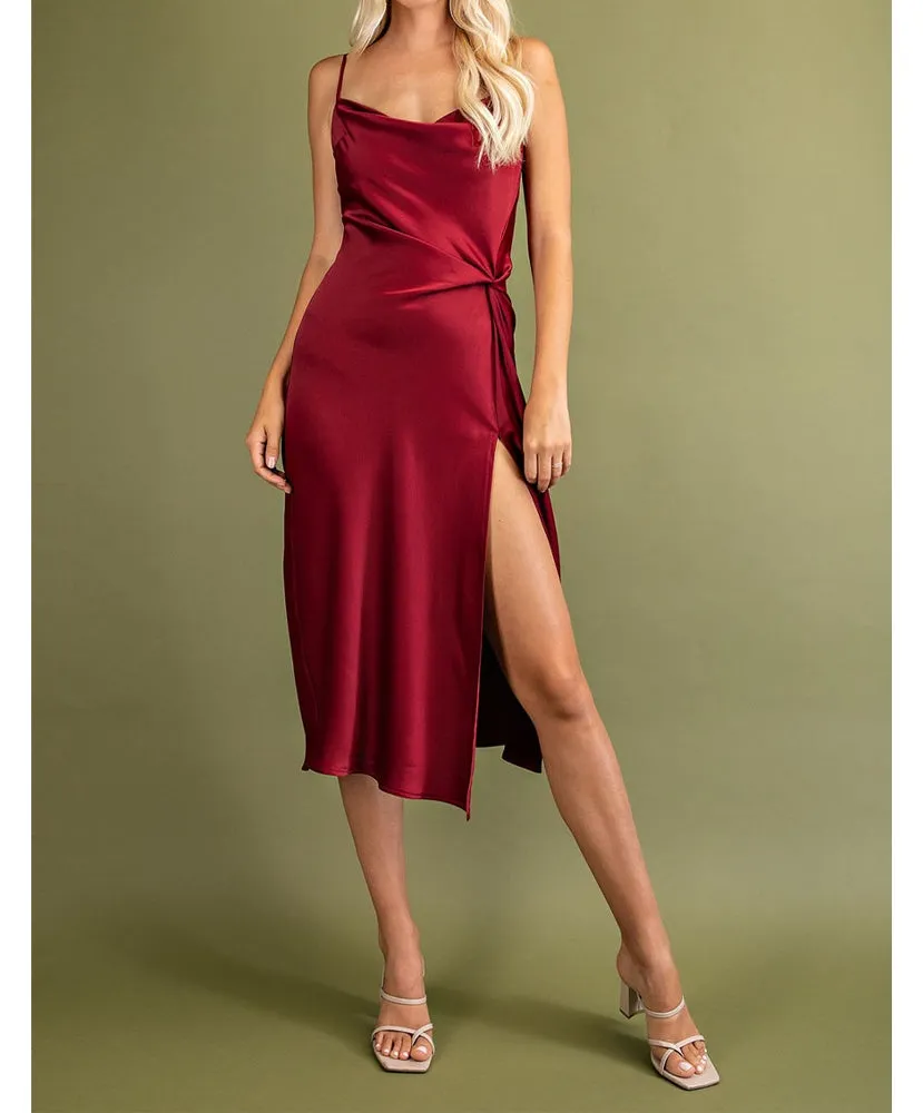 Like Fine Wine Silky Slip Dress