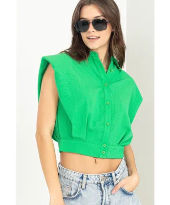 High Roller Padded Shoulder Top