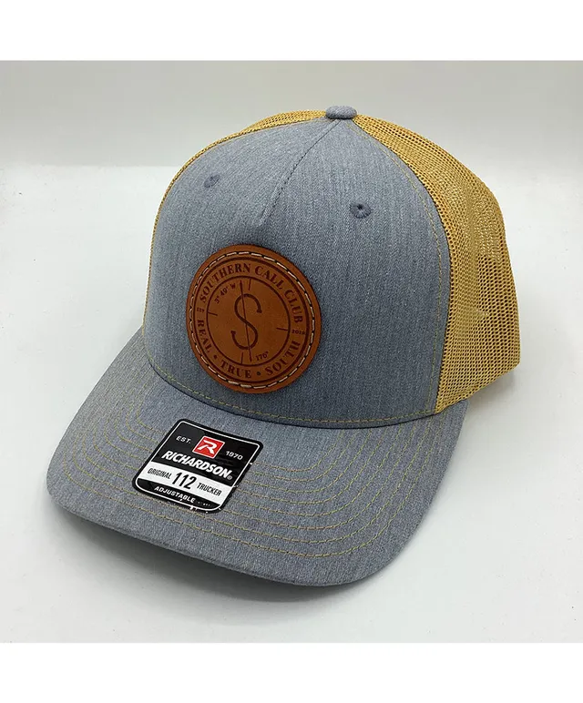 Gray Leather Patch Hat