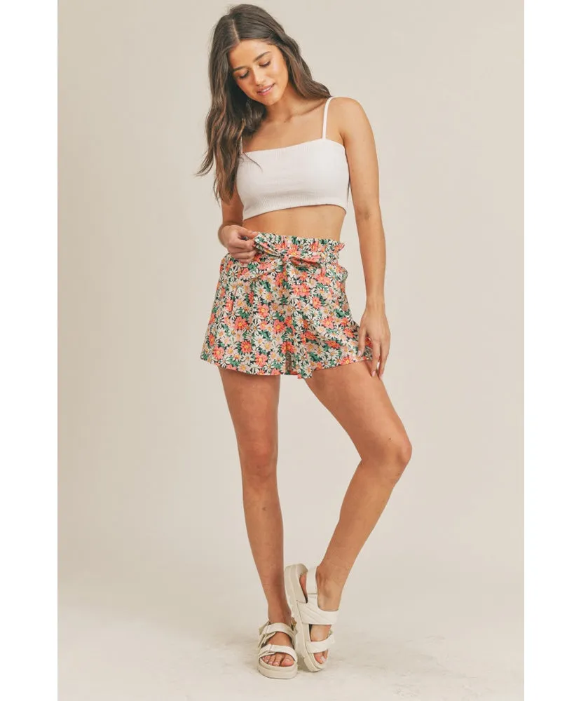 Floral Fun High Waisted Shorts