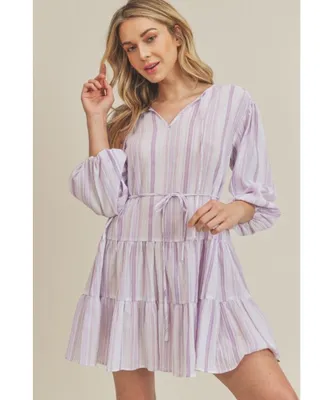 Lavender Fields Striped Dress