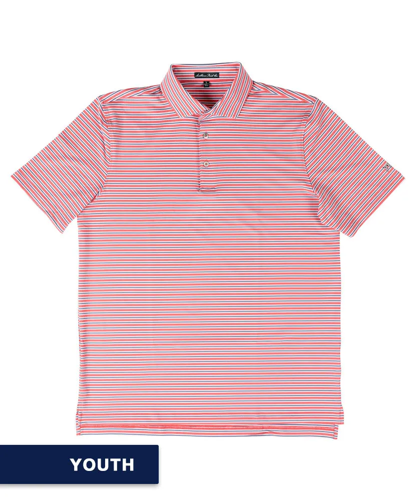 Southern Point -Youth Caddie Stripe Performance Polo