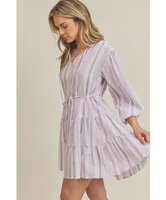 Lavender Fields Striped Dress