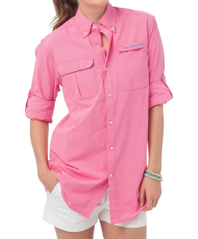 Women's Pink Gingham Fishing Shirt