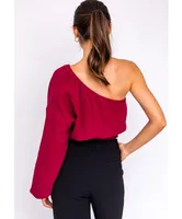 Falling For You One Shoulder Crop Top