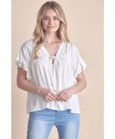 Vitamin Sea Linen Ruffled Blouse