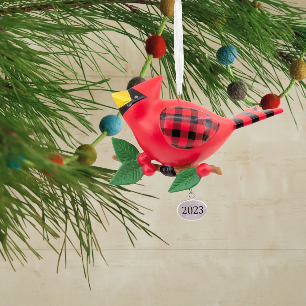 Cute Cardinal 2023 Christmas Ornament, Premium Porcelain