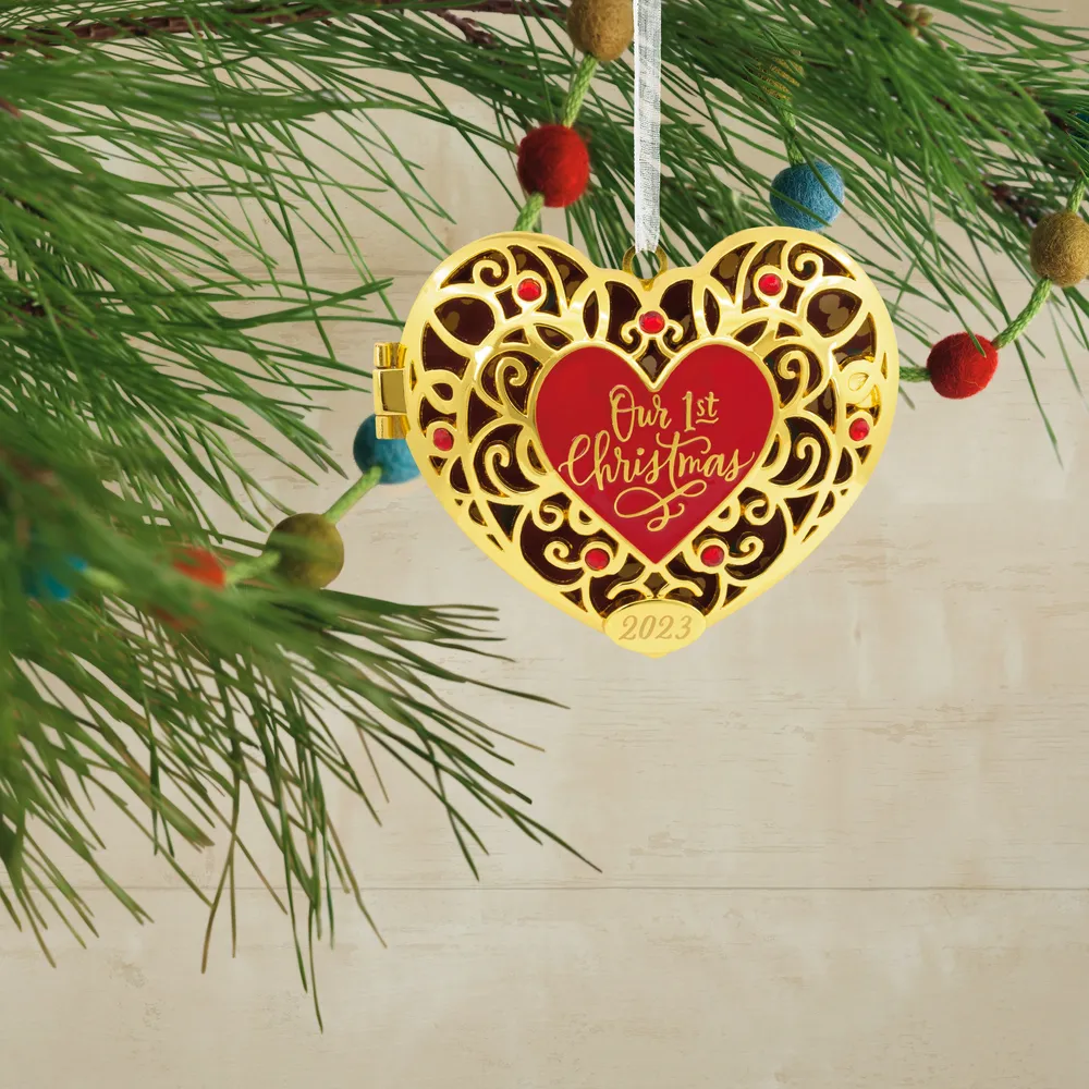 Our First Christmas Heart Locket 2023 Christmas Ornament, Premium Metal