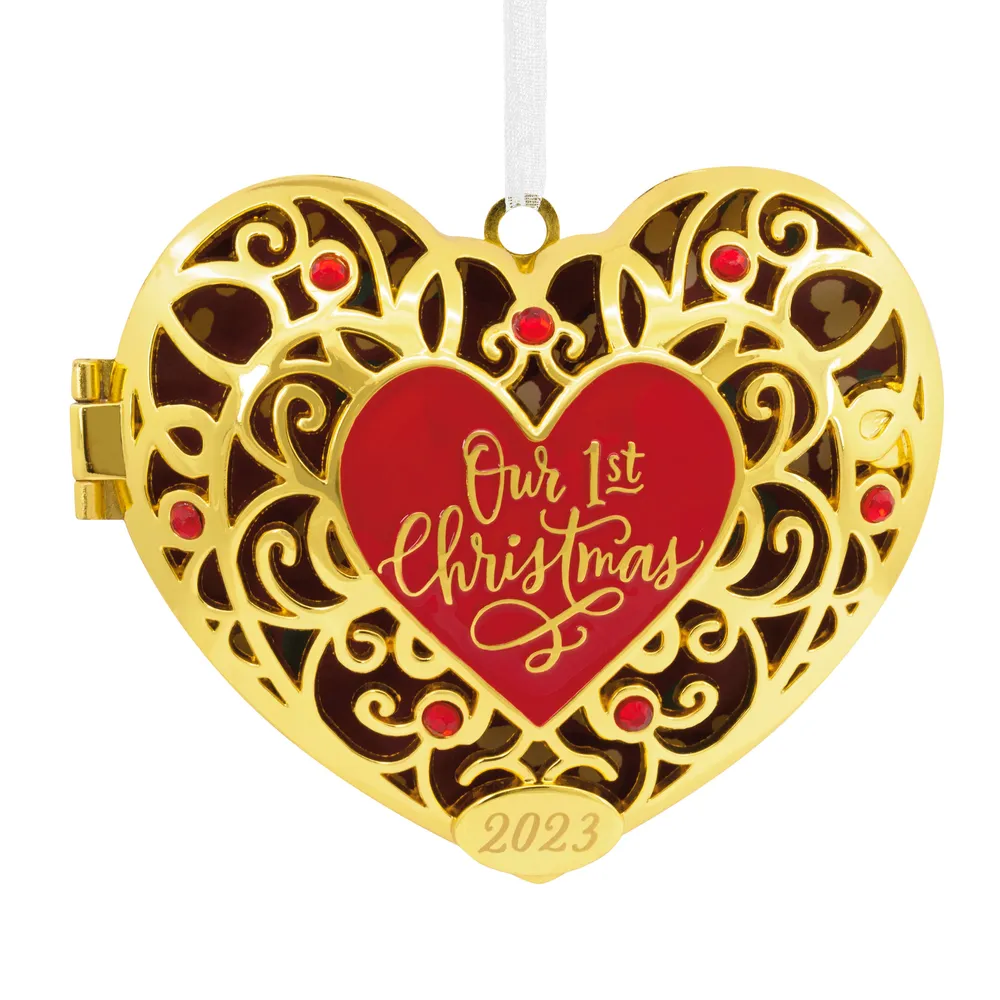 Our First Christmas Heart Locket 2023 Christmas Ornament, Premium Metal