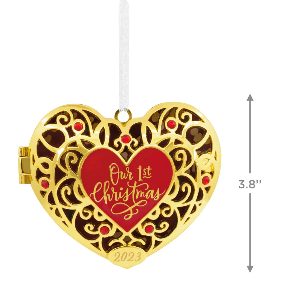 Our First Christmas Heart Locket 2023 Christmas Ornament, Premium Metal