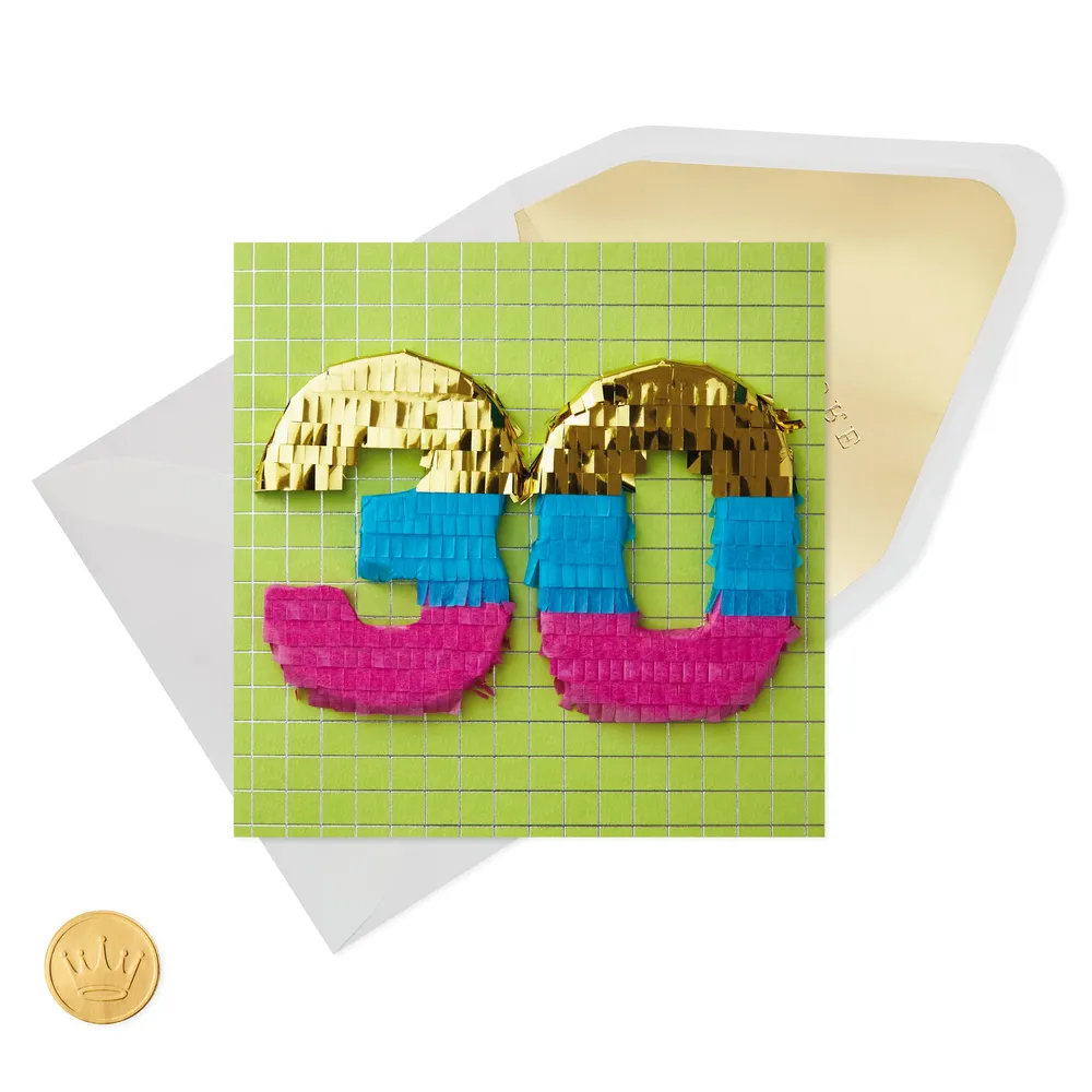 So Much to Celebrate 30 Piñata 30th Birthday Card