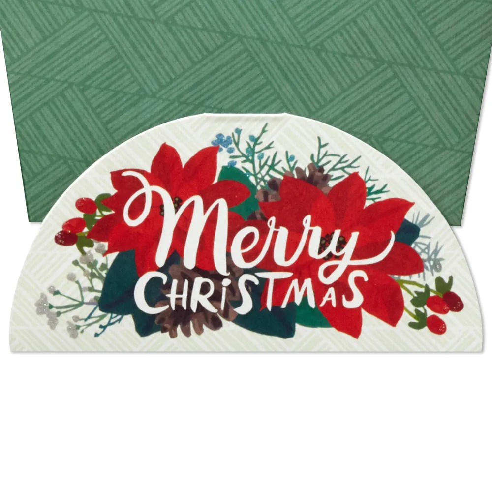 Paper Wonder Displayable Pop Up Christmas Card (Poinsettia Bouquet)