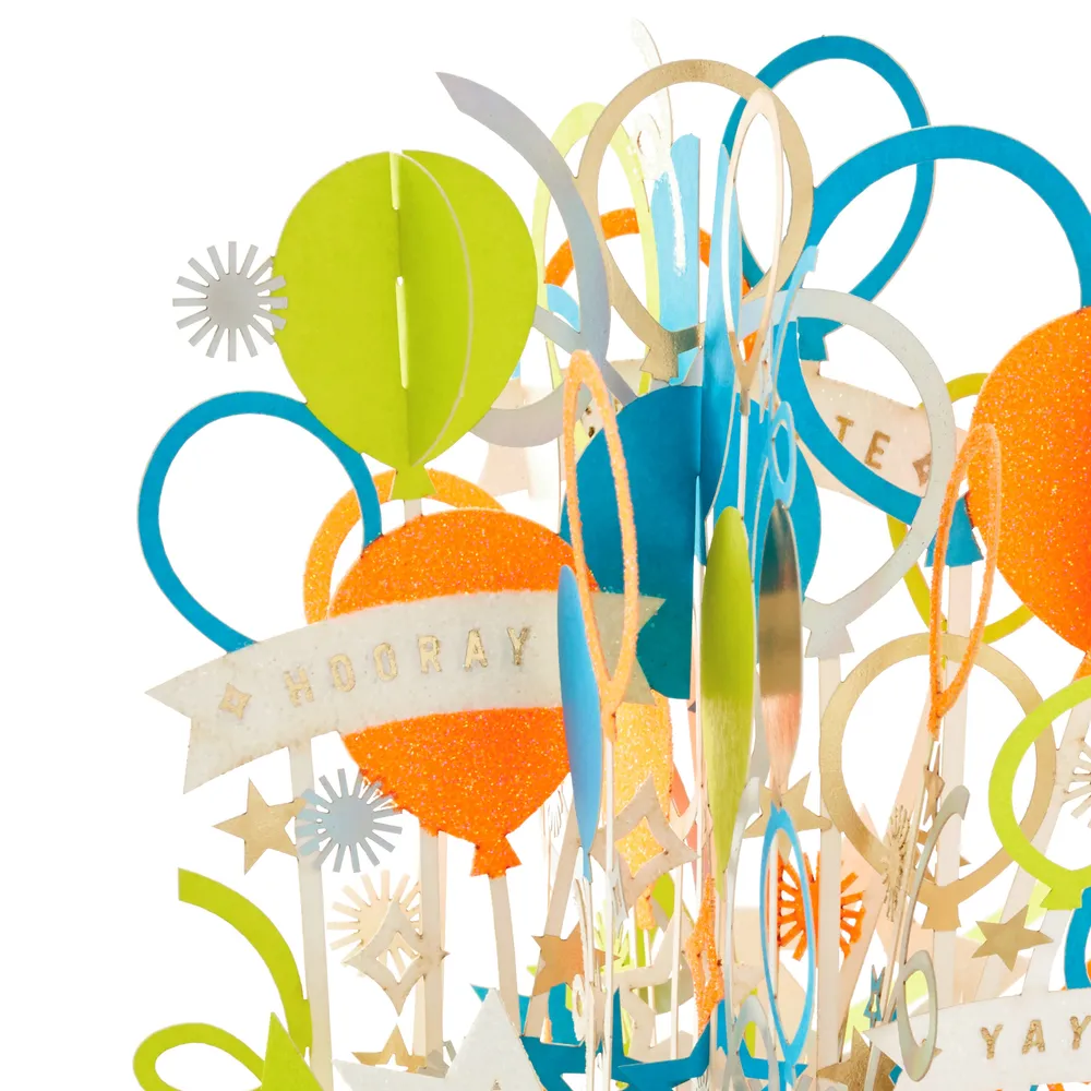 Big-Time Celebration Balloons 3D Pop-Up Card