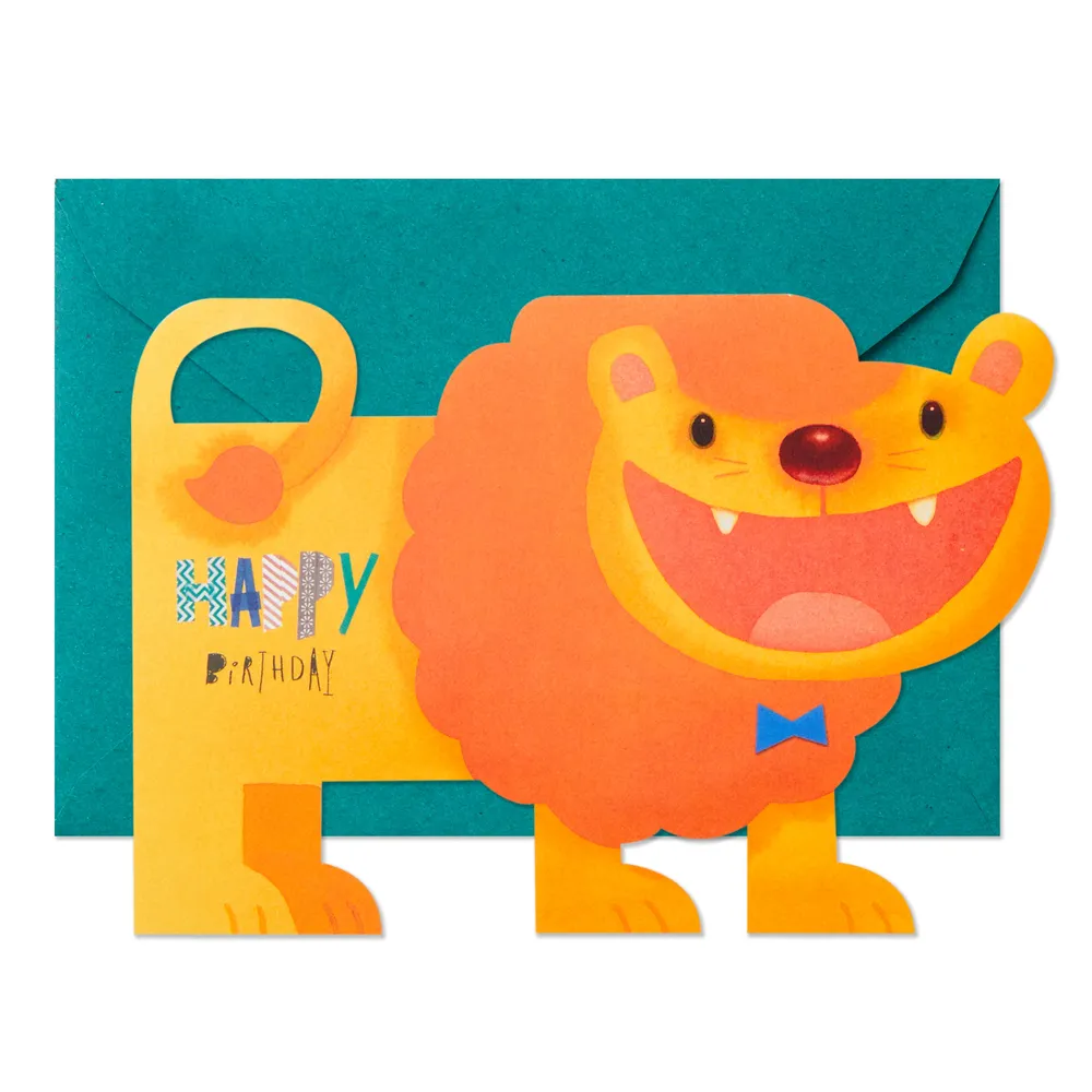 Pop Up Birthday Card (3D Honeycomb Lion)