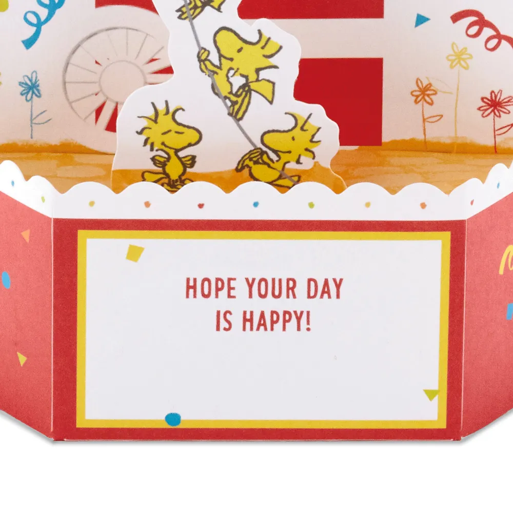 Peanuts® Snoopy Balloons Musical 3D Pop-Up Birthday Card With Light